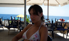 Amateur girl at beach