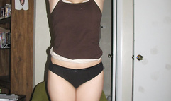 Nerdy amateur GF posing naked